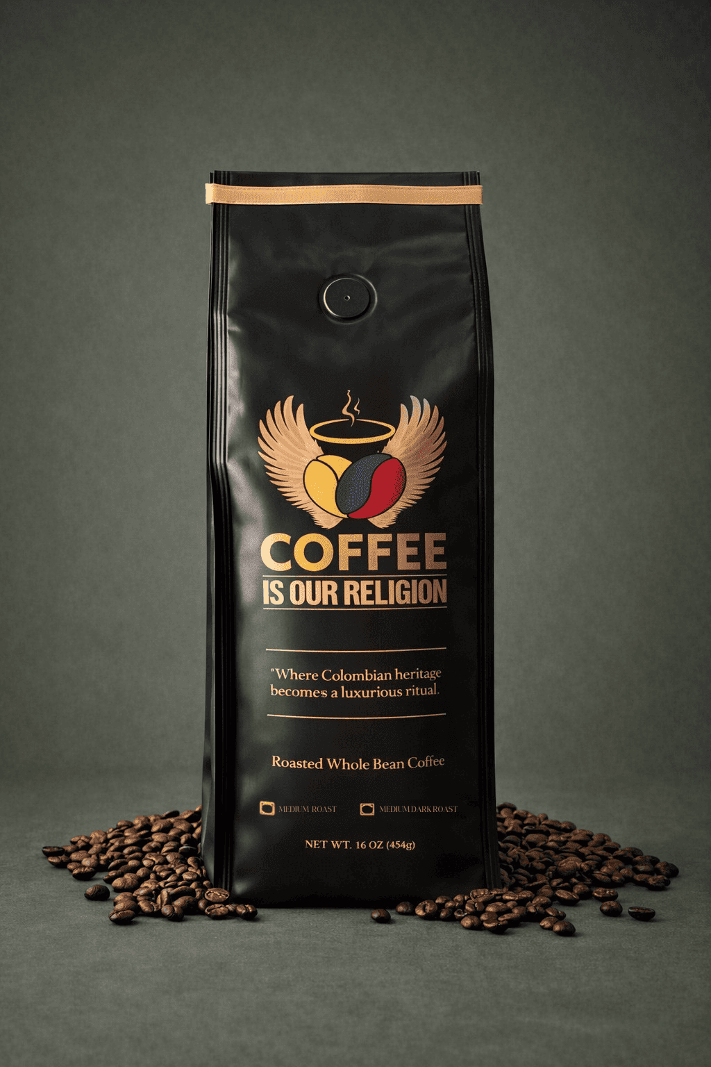 Medium roast Colombian coffee